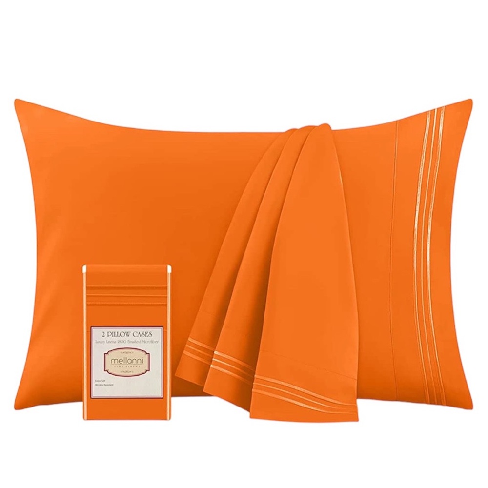 Mellanni Pillow Cases Standard Size Set of 2 in Persimmon